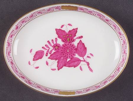 Chinese Bouquet Raspberry (AP) 4" Oval Ashtray