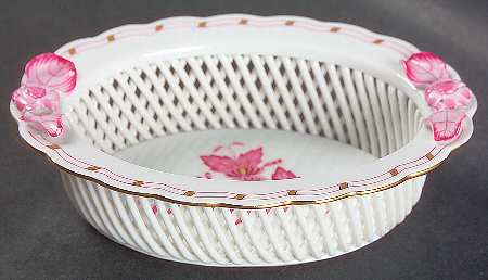 Chinese Bouquet Raspberry (AP) 5" Open Weave Basket