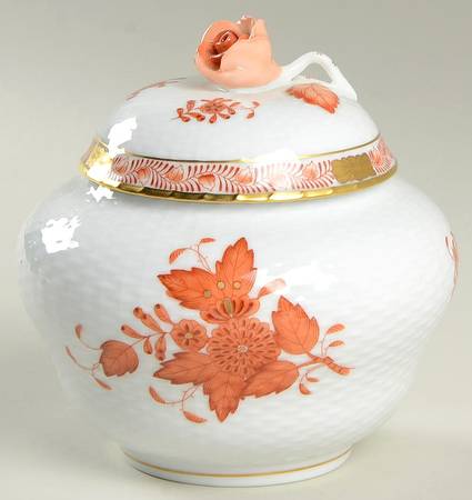 Chinese Bouquet Rust (AOG) 5" Ginger Jar & Lid