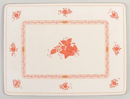 Chinese Bouquet Rust (AOG) Corkboard Placemat by Herend