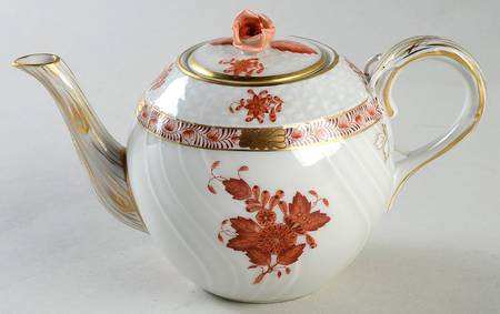 Chinese Bouquet Rust (AOG) Individual Teapot & Lid
