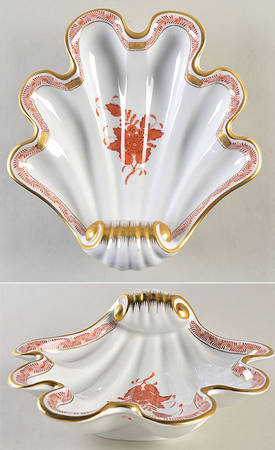 Chinese Bouquet Rust (AOG) Shell Shaped Dish