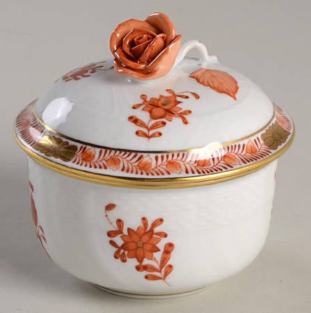 Chinese Bouquet Rust (AOG) Mini Sugar Bowl & Lid
