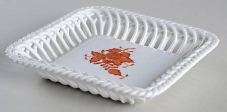 Chinese Bouquet Rust (AOG) 5" Square Tray by Herend