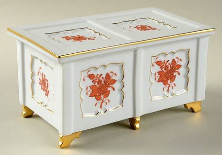 Chinese Bouquet Rust (AOG) Rectangular Box with Lid