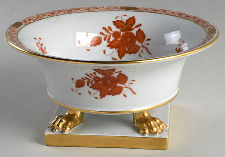 Chinese Bouquet Rust (AOG) 8" Footed Bowl by Herend