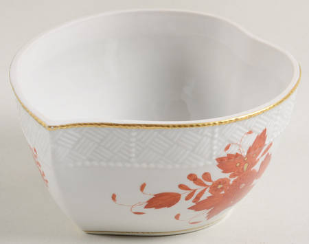 Chinese Bouquet Rust (AOG) 5" Heart Shape Bon Bon No Lid by Herend