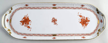 Chinese Bouquet Rust (AOG) 19" Oblong Tray by Herend