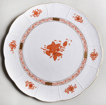 Chinese Bouquet Rust (AOG) Cake Plate