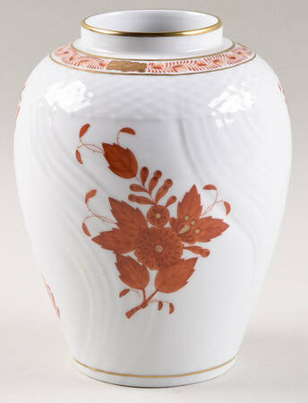 Chinese Bouquet Rust (AOG) Small Ginger Jar No Lid by Herend