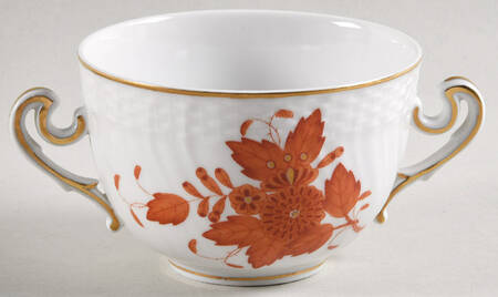 Chinese Bouquet Rust (AOG) Cream Soup Bowl No Lid by Herend
