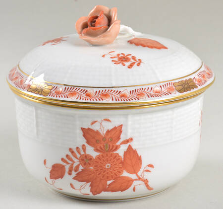 Chinese Bouquet Rust (AOG) Sugar Bowl & Lid
