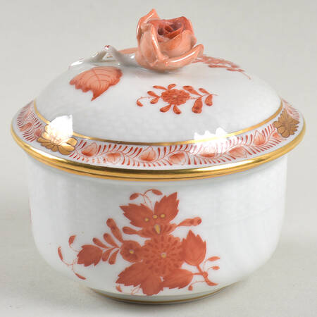 Chinese Bouquet Rust (AOG) Mini Sugar Bowl & Lid