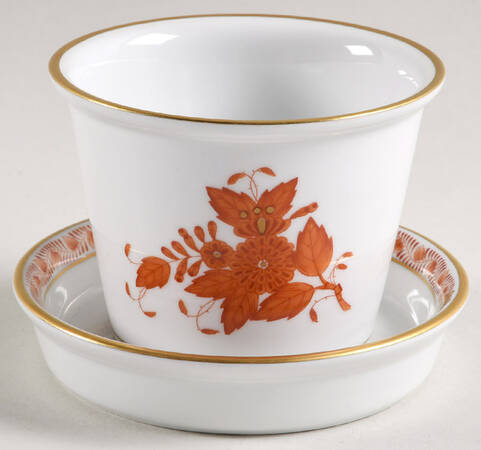 Chinese Bouquet Rust (AOG) 2" Flower Pot & Underplate