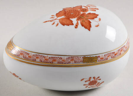 Chinese Bouquet Rust (AOG) Large Egg Box & Lid by Herend