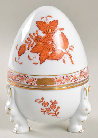 Chinese Bouquet Rust (AOG) Egg Box & Lid by Herend