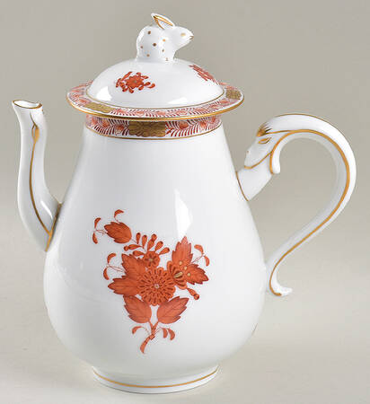 Chinese Bouquet Rust (AOG) Individual Coffee Pot & Lid