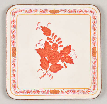 Chinese Bouquet Rust (AOG) Cork Back Square Coaster