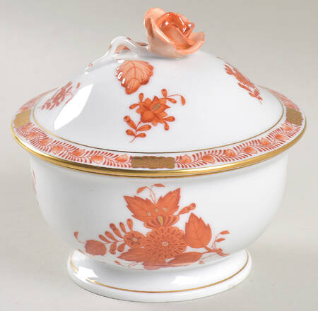 Chinese Bouquet Rust (AOG) 4" Candy Box & Lid by Herend
