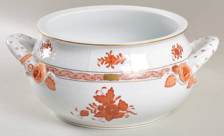 Chinese Bouquet Rust (AOG) Bean Pot No Lid