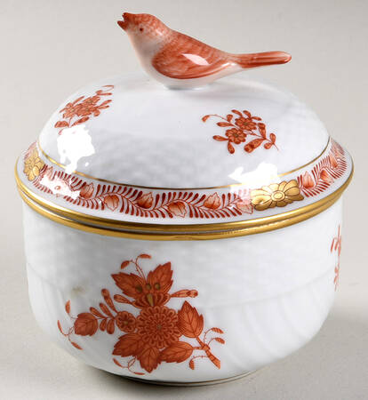 Chinese Bouquet Rust (AOG) Sugar Bowl & Lid