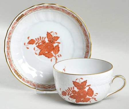 Chinese Bouquet Rust (AOG) Flat Cup & Saucer Set