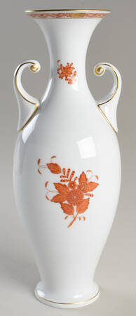 Chinese Bouquet Rust (AOG) 13" Handled Vase by Herend