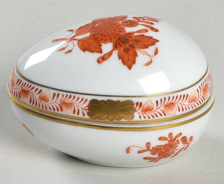 Chinese Bouquet Rust (AOG) Egg Box & Lid by Herend