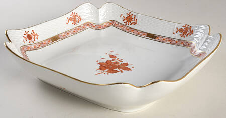 Chinese Bouquet Rust (AOG) Large Square Fruit Bowl