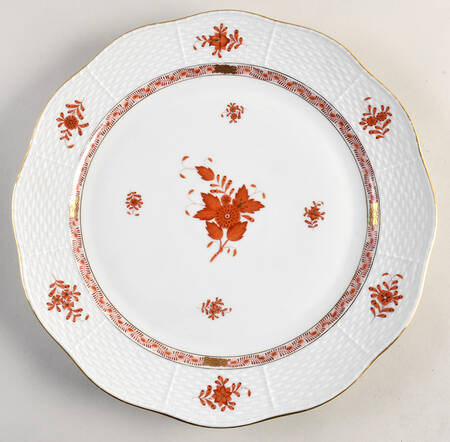 Chinese Bouquet Rust (AOG) Cake Plate