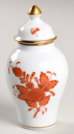 Chinese Bouquet Rust (AOG) Small Covered Vase by Herend