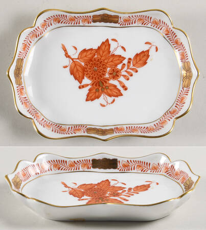 Chinese Bouquet Rust (AOG) Miniature Tray by Herend