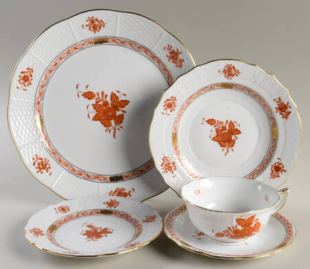Chinese Bouquet Rust (AOG) 40  Piece Estate Set by Herend