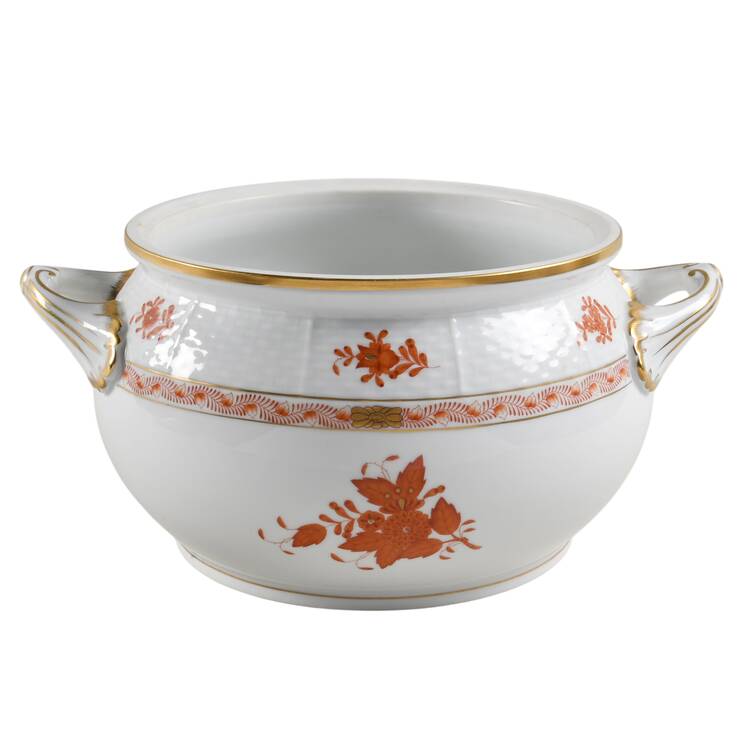 Chinese Bouquet Rust (AOG) Bean Pot No Lid