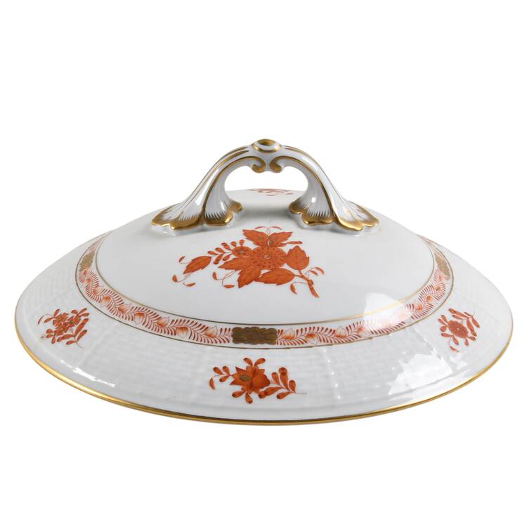 Chinese Bouquet Rust (AOG) Lid for Bean Pot