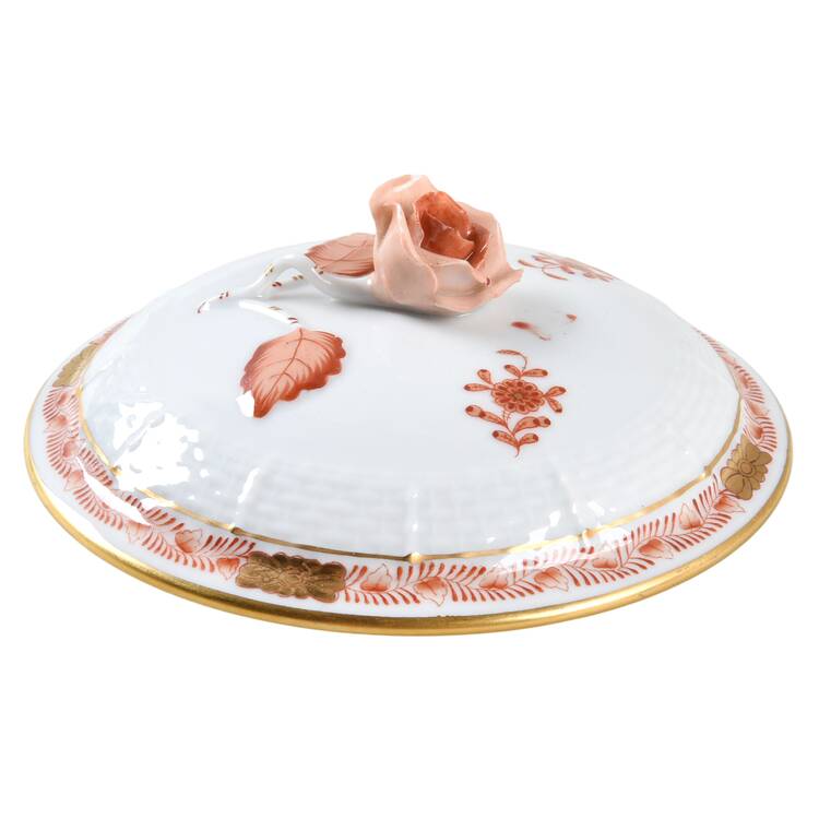 Chinese Bouquet Rust (AOG) Lid for Footed Bouillon Cup