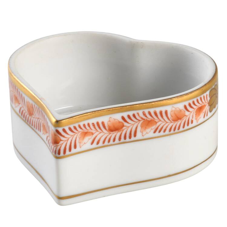 Chinese Bouquet Rust (AOG) Heart Shape Box No Lid