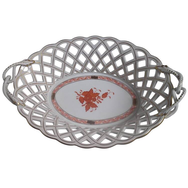 Chinese Bouquet Rust (AOG) 13" Oval Basin