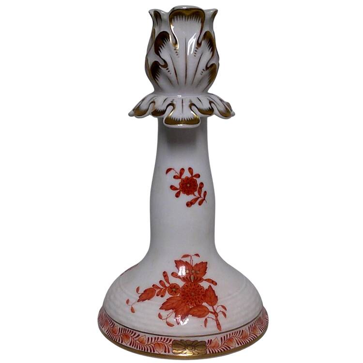 Chinese Bouquet Rust (AOG) 6" Candlestick