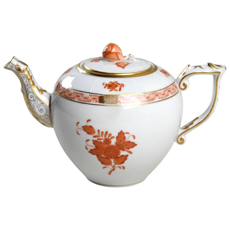 Chinese Bouquet Rust (AOG) Mini Teapot & Lid