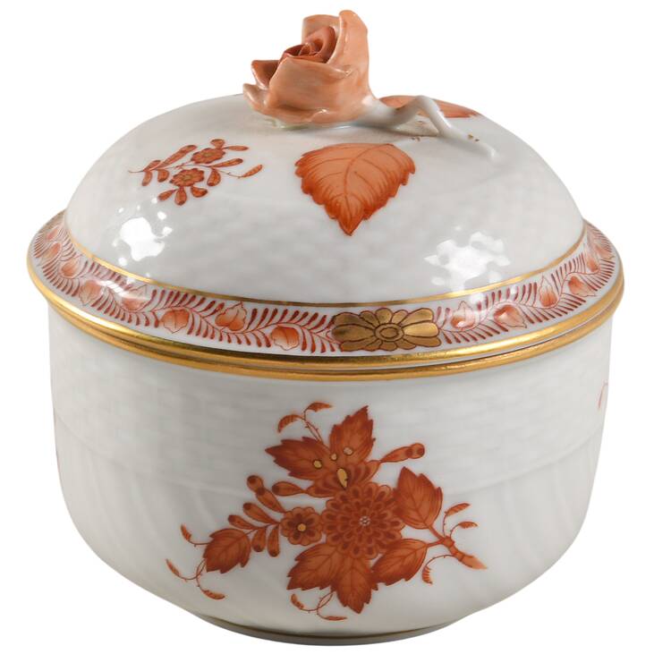 Chinese Bouquet Rust (AOG) Sugar Bowl & Lid