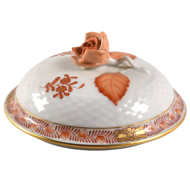 Chinese Bouquet Rust (AOG) Lid for Sugar Bowl