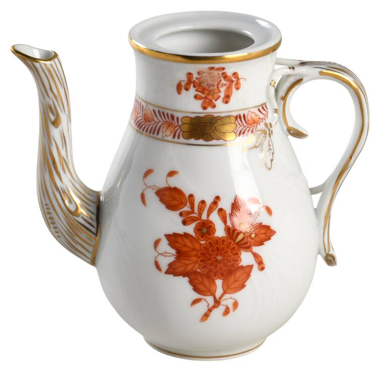 Chinese Bouquet Rust (AOG) Small Coffee Pot No Lid by Herend