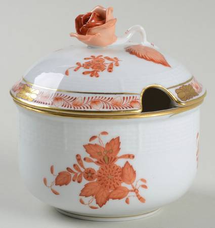 Chinese Bouquet Rust (AOG) Sugar Bowl & Lid