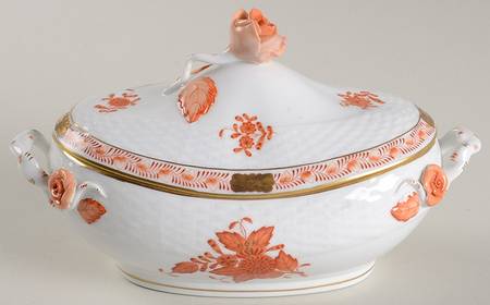 Chinese Bouquet Rust (AOG) Medium Candy Box by Herend