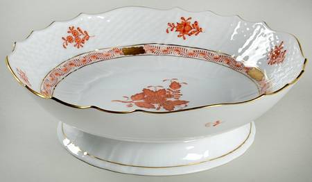 Chinese Bouquet Rust (AOG) Round Compote (Height X Width)