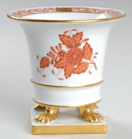 Chinese Bouquet Rust (AOG) 4" Claw Footed Vase by Herend