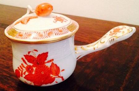 Chinese Bouquet Rust (AOG) (2 Pc) Pot de Creme w/Stick Handle