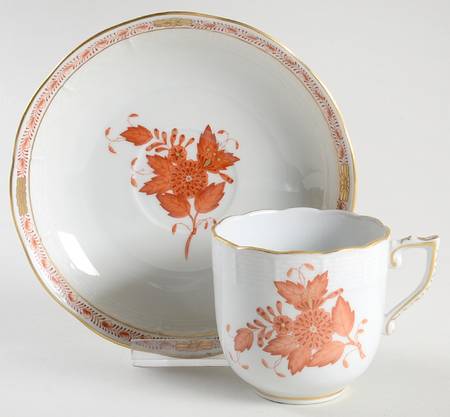 Chinese Bouquet Rust (AOG) Chocolate Cup & Saucer Set