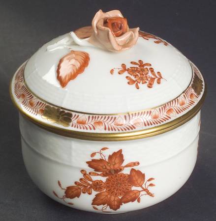 Chinese Bouquet Rust (AOG) Sugar Bowl & Lid